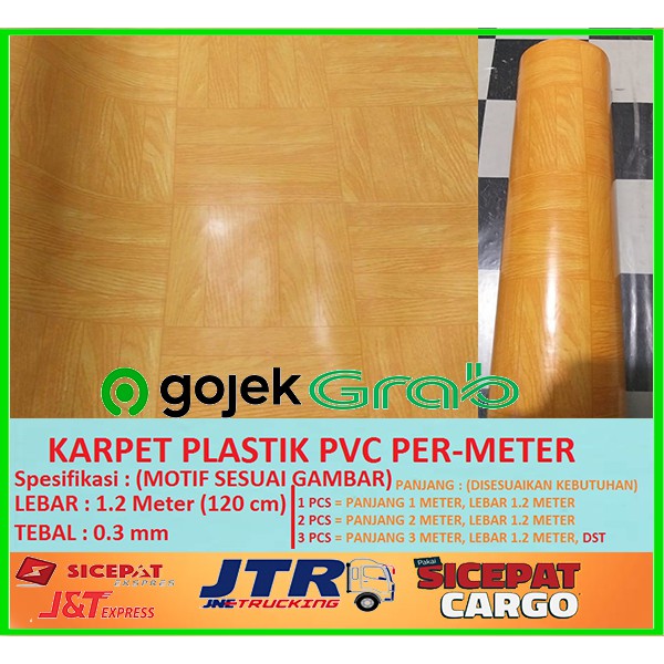 JUAL PER METER KARPET PLASTIK PVC UNTUK ALAS LANTAI DAN TAPLAK MEJA (MOTIF KAYU)