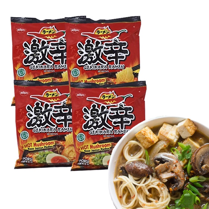 

impor-mie- gekikara ramen super hot kuah porsi jumbo 120gr - isi 4pcs -mie-impor.