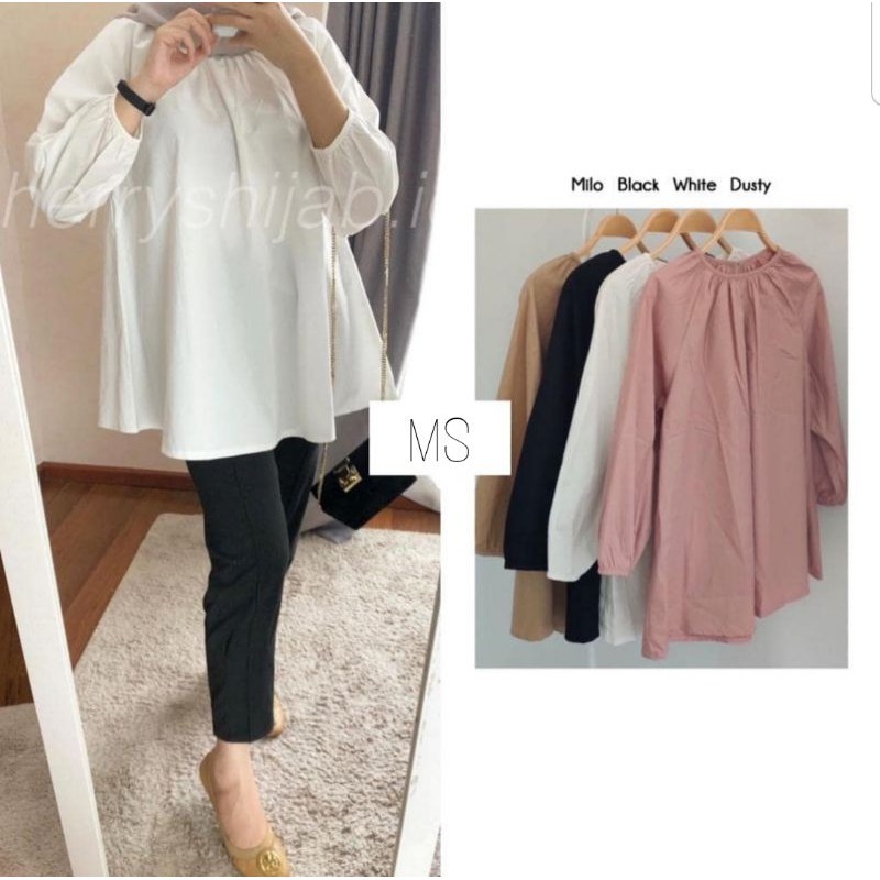 BLOUSE TOP EMBUN MOSCREPE