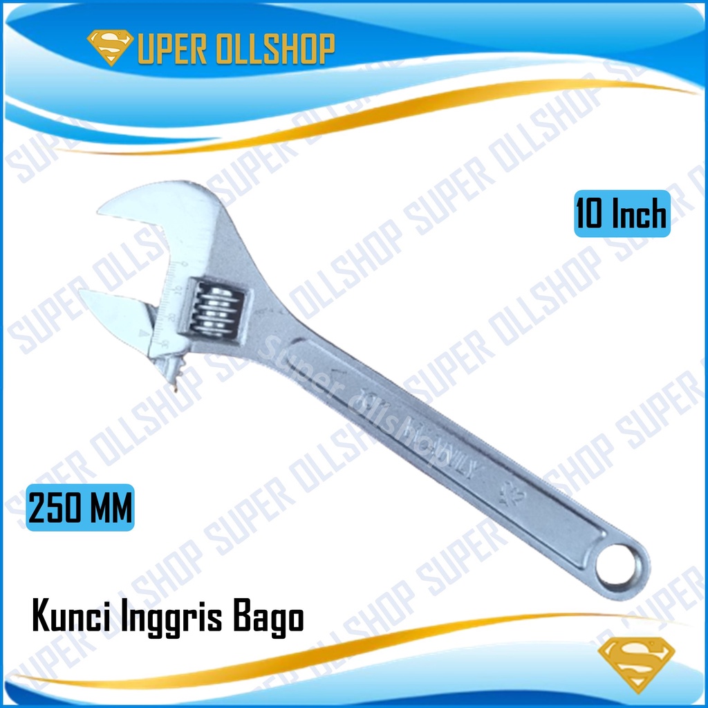 Kunci Bago Ingris Bako Inggris Baco Adjustable Wrench 10 Inch 250 Mm
