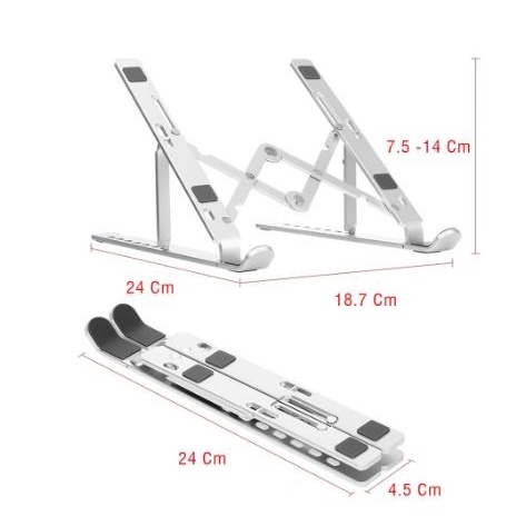 Stand Holder Laptop Folding Braket Dudukan Lipat Anti Slip Alas Brakets Pendingin Ipad Tablet