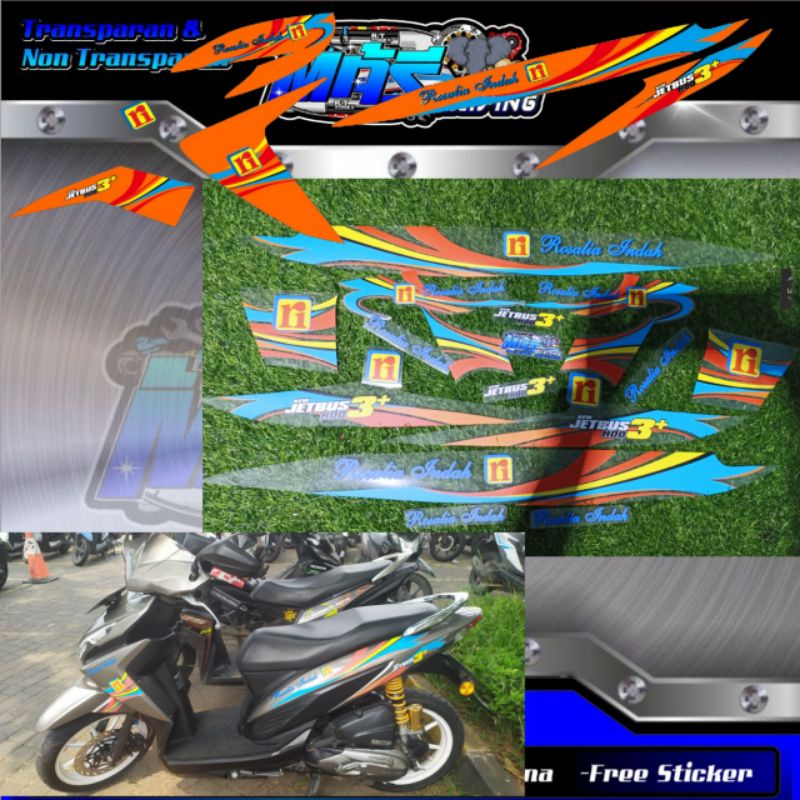 striping sticker vario 110 led karbu livery bus Rosalia indah transparan custame 012