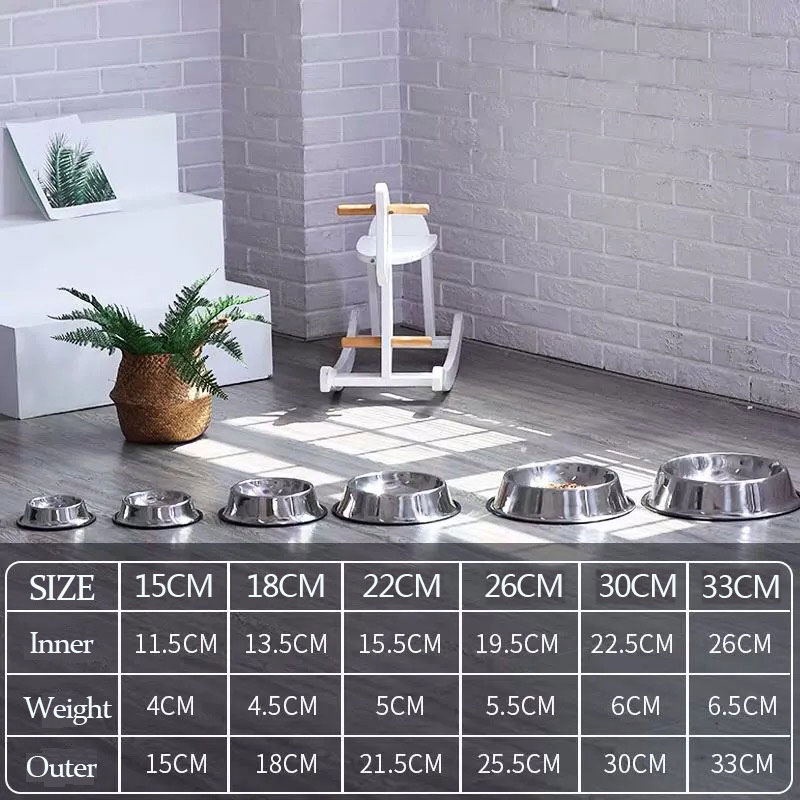 Mangkok STAINLESS KARET Wadah Tempat Makan Kucing Anjing Pet Bowl Hewan Mangkuk Piring Makanan Royal Pet Feeder Canin Pakan Cat Dog Anti Slip Selip