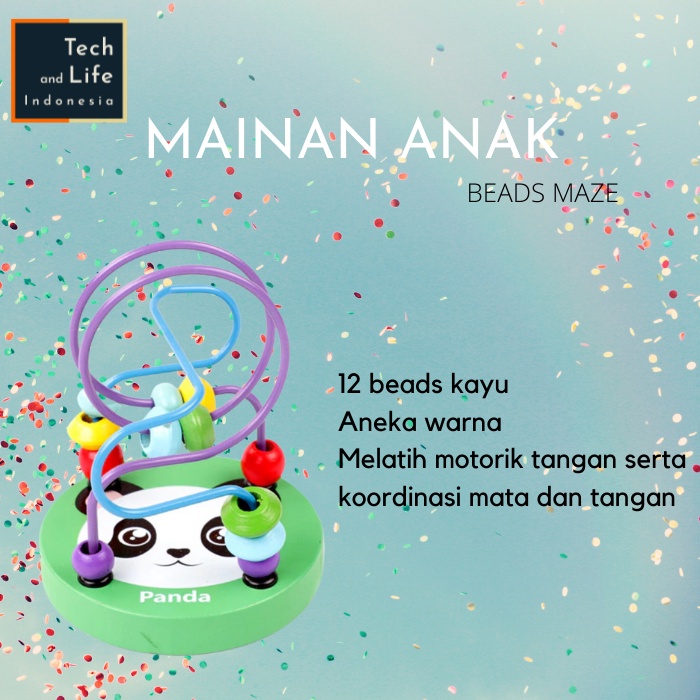 Mainan Edukasi Anak Beads Maze Rail Alur Kawat Manik