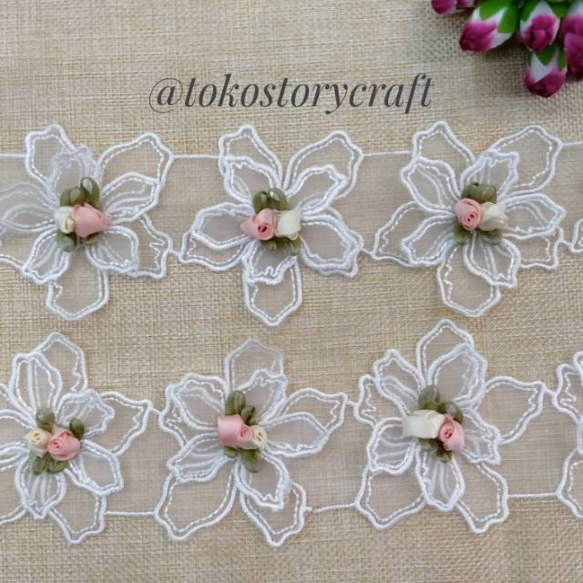 Renda Giper Bunga Timbul
Size : 8cm