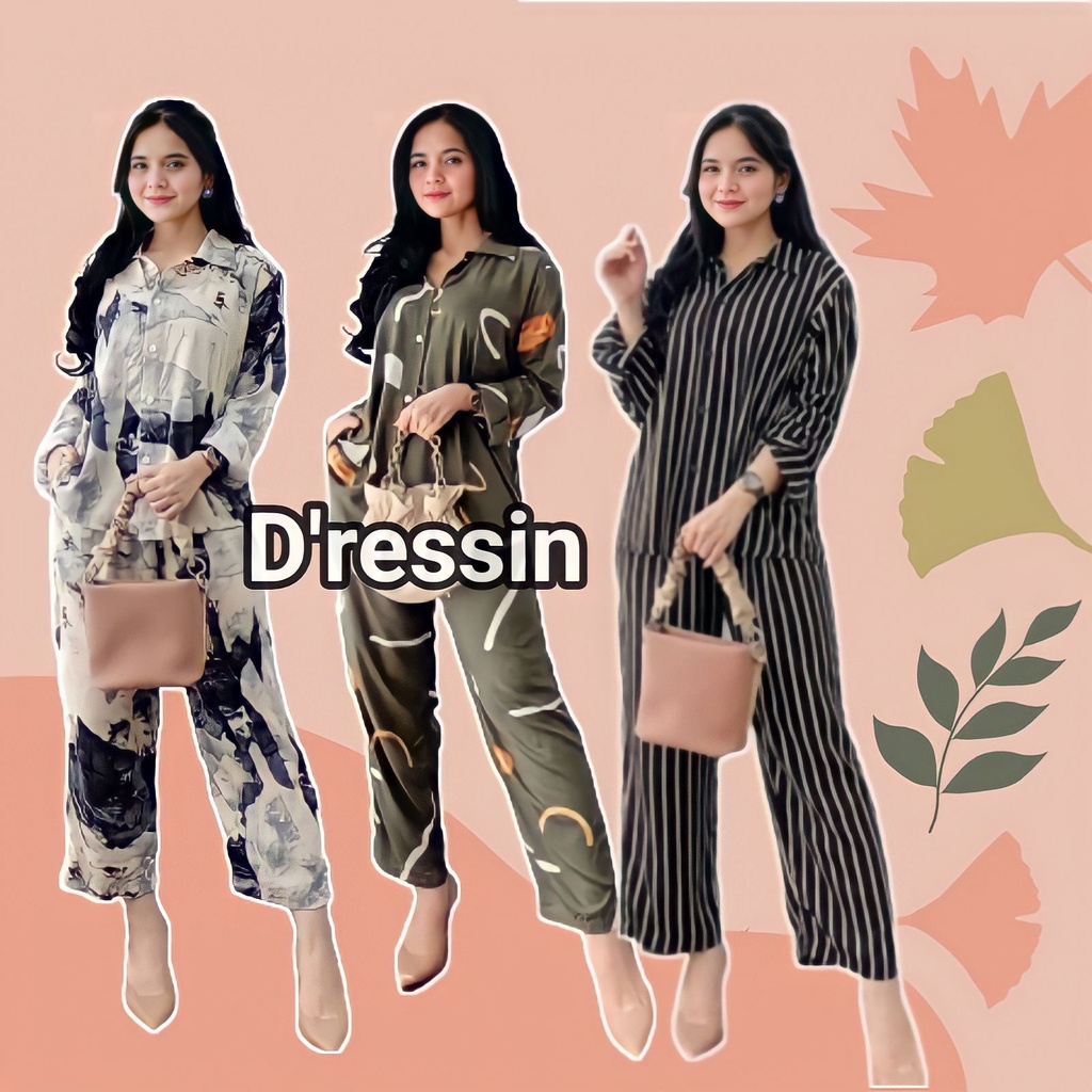 BAJU ONE WAN ON SET DAILY OOTD PAJAMAS PIYAMA PAKAIAN TIDUR CELANA SETELAN SETCEL TIE DYE 1 SATU KEMEJA BAHAN KATUN RAYON TWILL VISCOSE MODEL MOTIF TERBARU PREMIUM WANITA DEWASA TANGAN LENGAN PANJANG KEKINIAN JUMBO MURAH 2022 FASHION KOREAN STYLE LD 120