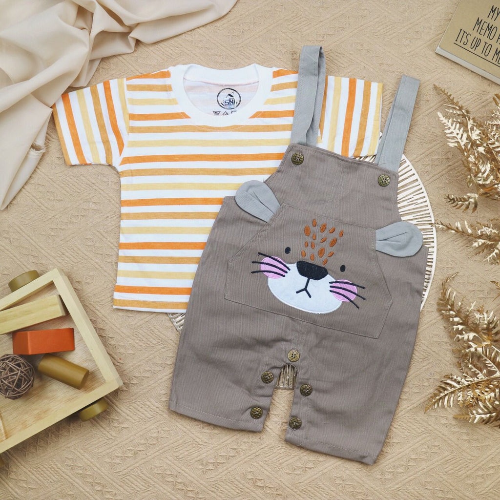 BARU! LIK004 - 2in1 Overall fashion Lion Singa bayi cowok laki-laki baju kodok Pergi Jalan Casual