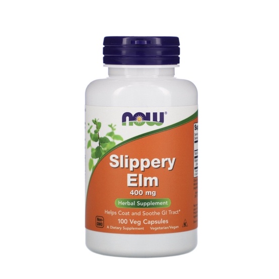 Now Foods Slippery Elm 400 mg 100 Veg Capsules