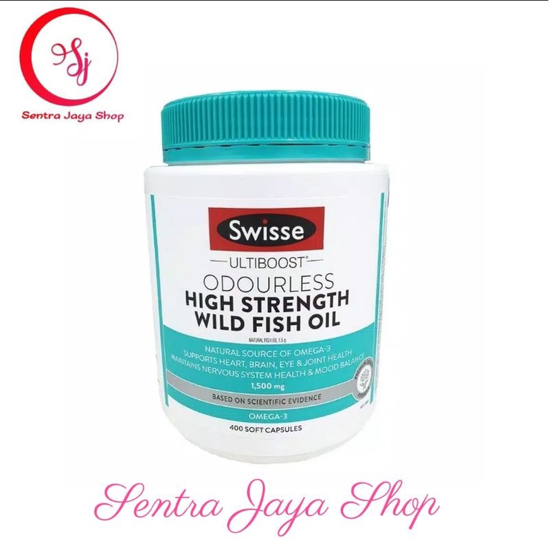 Swisse Ultiboost Odourless High Strength Wild Fish Oil 1500 mg 400 capsules caps 1500mg