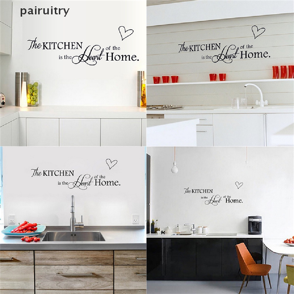 Stiker Dinding Decal Desain Quotes Kitchen Is the Heart of Home Dapat Dicopot