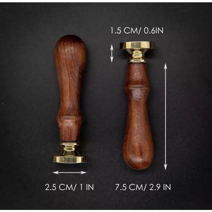 

1 pcs Wood Handle Stamp Natural, Bamboo and Camel (Gagang Stempel Kuningan Seal wax ) / Fleksible