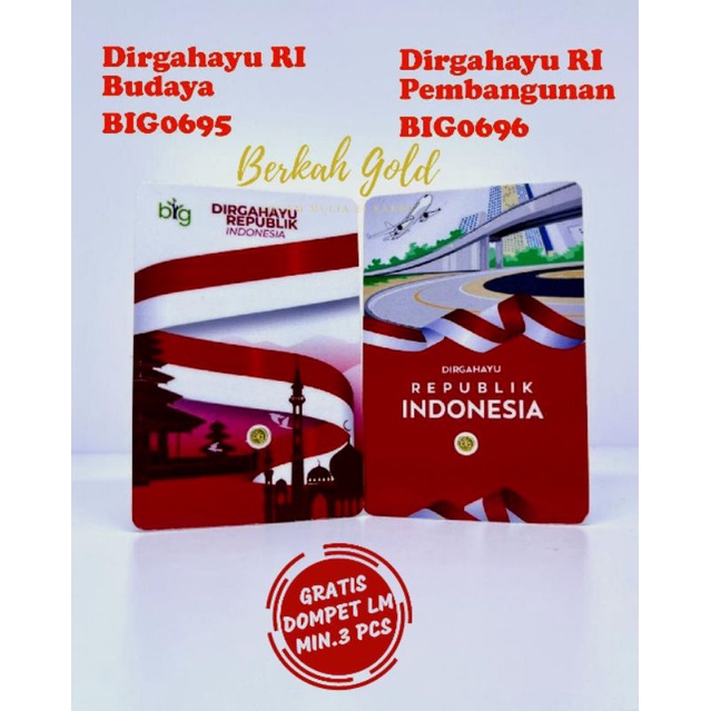 ❤BIG GOLD EMAS MINI 0.01 - 0.025 GR PVC GIFT SERIES DIRGAHAYU