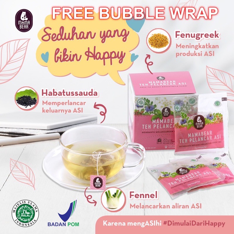 Mamabear ASI booster tea / teh penambah / pelancar ASI Mama Bear isi 20pcs ASLI !! FREE BUBBLE WRAP