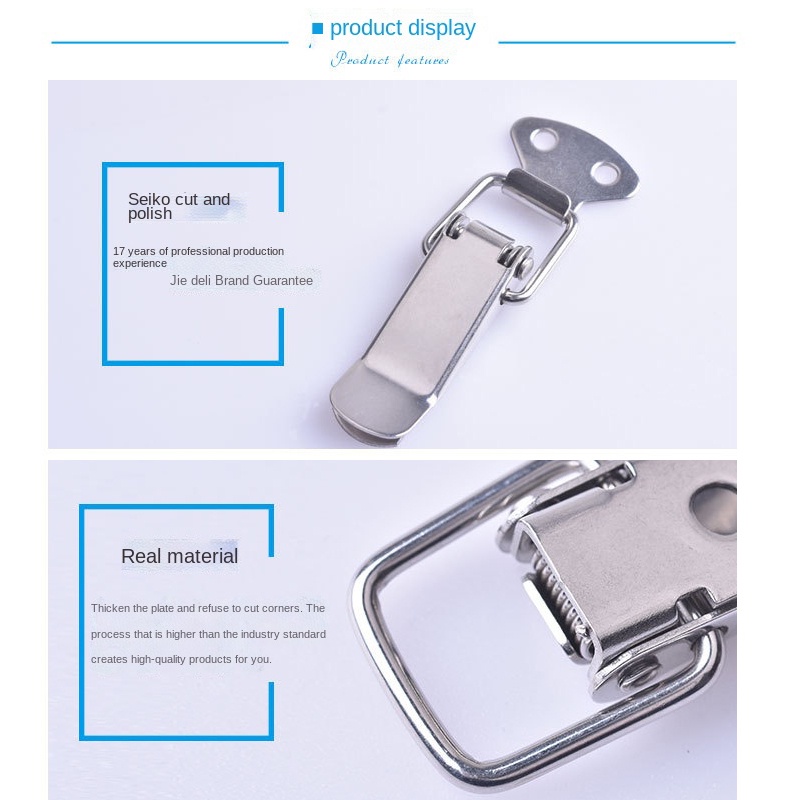 6PCS  304 Kunci Koper / Kancing Kunci Stainless Loaded Toggle Latch Catch Hasp / kunci box spring case