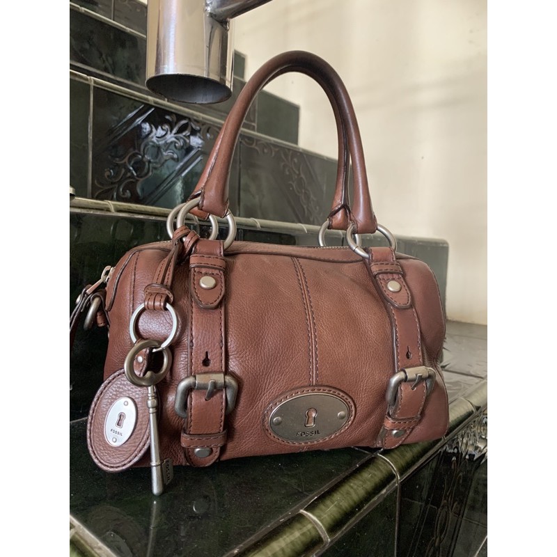 fossil maddox satchel small espreso