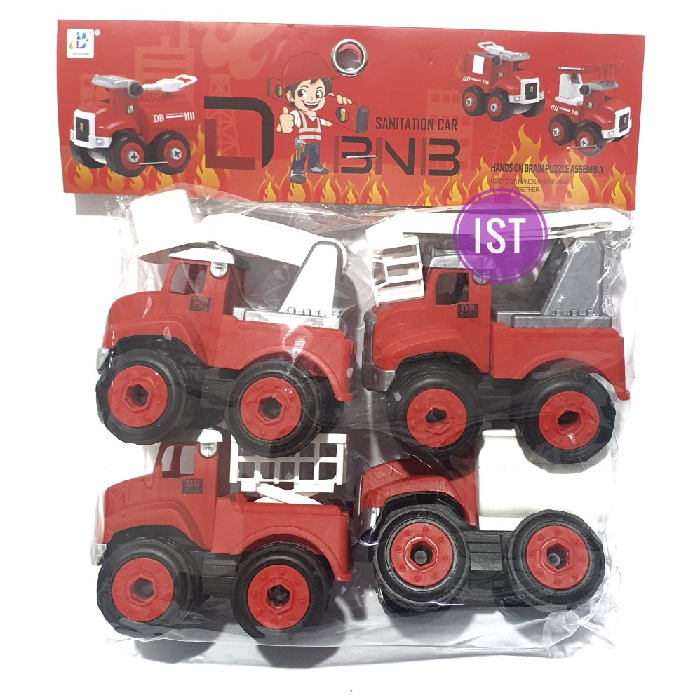 MWN.TOYS Mainan Bongkar Pasang Mobil Pemadam Vehicle DBNB 4 pcs No DB6066-9