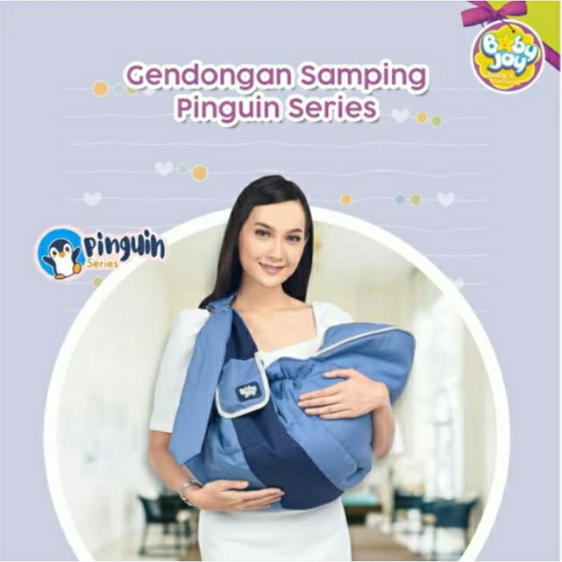 Baby Joy Gendongan Bayi Samping (cocok u/ newborn) + Kantong Botol Susu Pinguin Series - BJG 2019-6