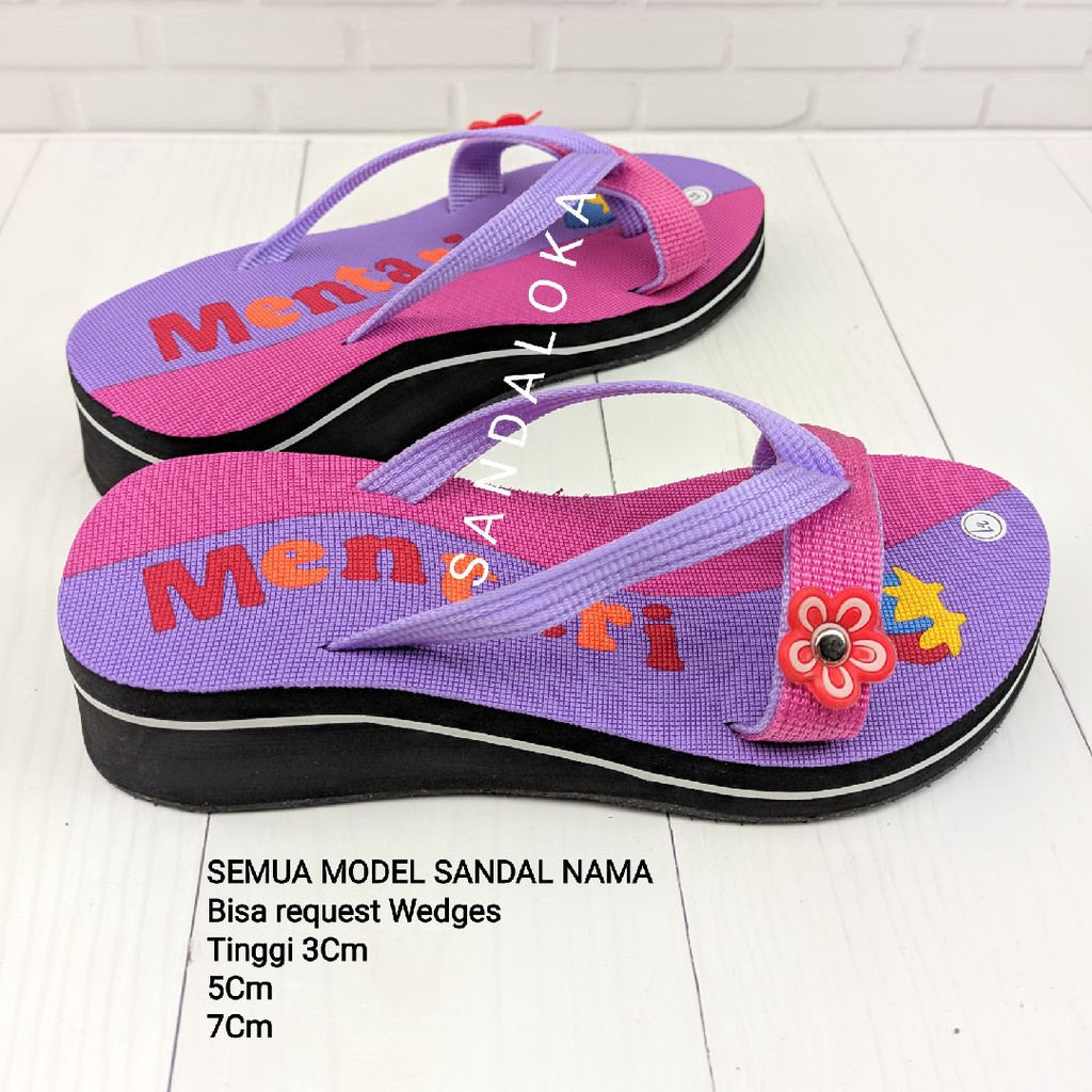 Sandal nama Wedges request 3cm 5cm 7cm