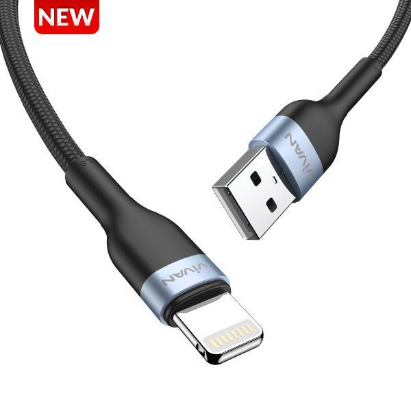 KABEL DATA VIVAN VXL100 iPhone Lightning 1M 2.4 Fast Charging - BLACK