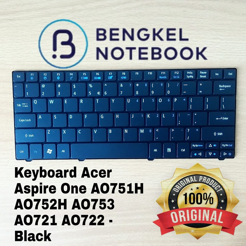 Keyboard Laptop Acer Aspire One AO751h AO752H AO753 AO721 AO722 751 ZA3 ZA3 751 ZA5 3935 Hitam/Black