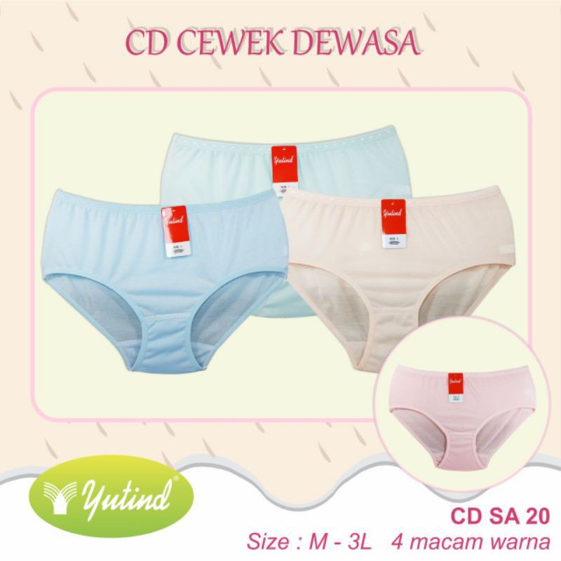12pcs CD Yutind SA20 | Celana Dalam Yutind Wanita Dewasa | Pakaian Dalam Perempuan | Open Sorex Grosir