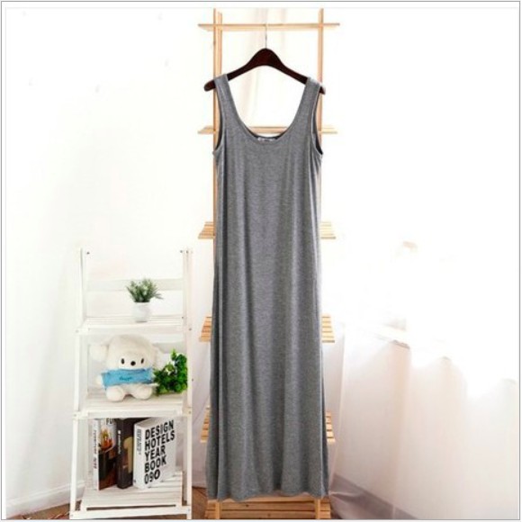 Dress Long Tanktop / Dress panjang Leher V maxi dress terlaris termurah