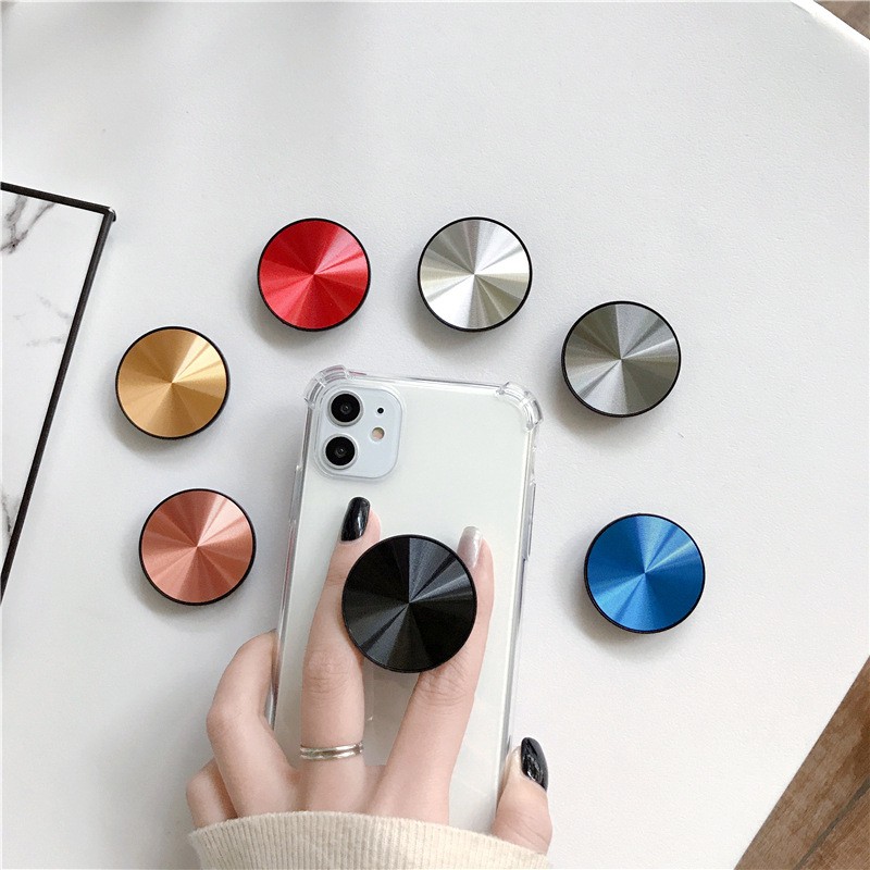 PopSocket HP Model Bulat Bahan Metal Banyak Warna Efek Mirror