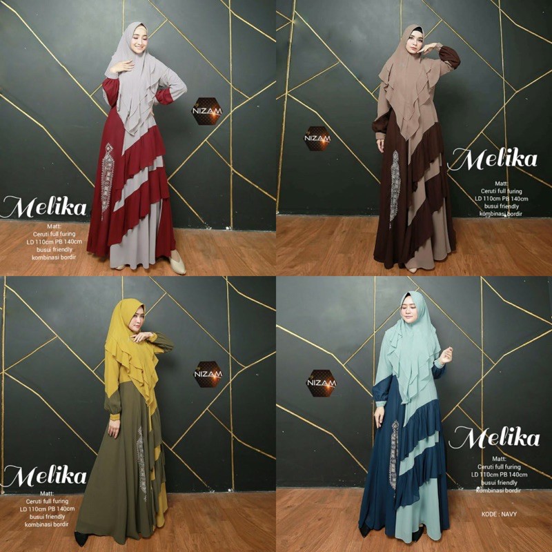 GAMIS SYAR’I TERBARU ELEGAN MELIKA GAMIS by NIZAM BEST SELLER