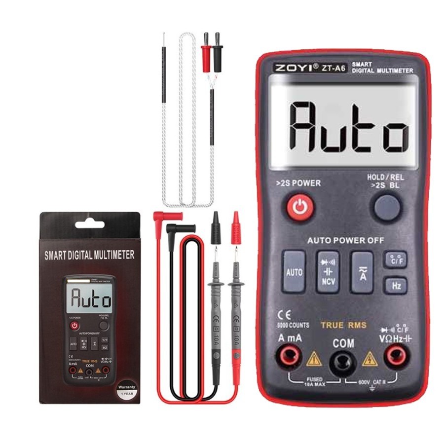 Zoyi ZT A6 Pengukur Arus Listrik Digital Multitester AC DC 1mF NCV