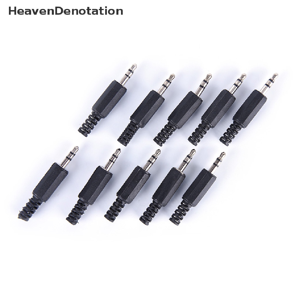 (Heavendenotation) 10pcs / Lot Adapter Jack Audio 3.5mm Male Untuk Headphone