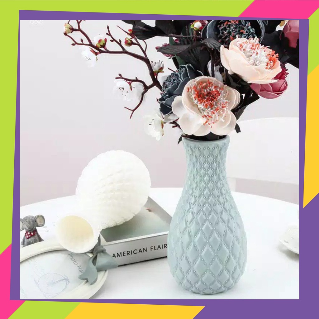 1596 / Vas bunga dekorasi bunga hias / Pot bunga plastik kendi gaya Nordic / Vas bunga tanaman Artificial