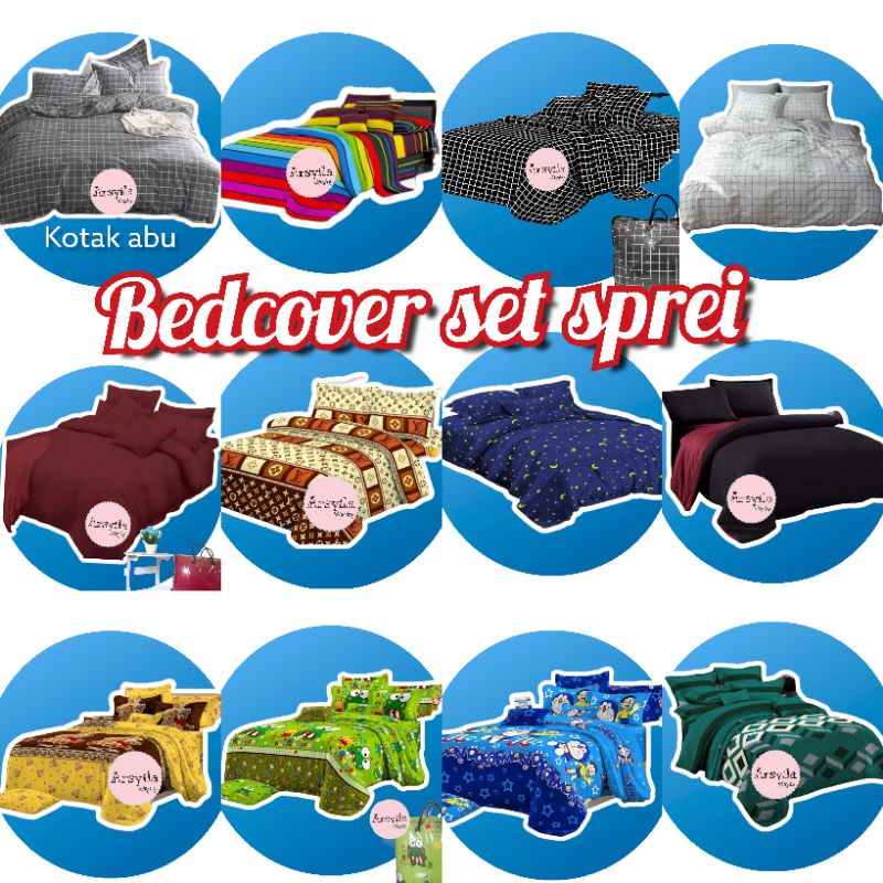 Bedcover sprei set single , double , ukuran sprei 120x20, 160x20, 180x20