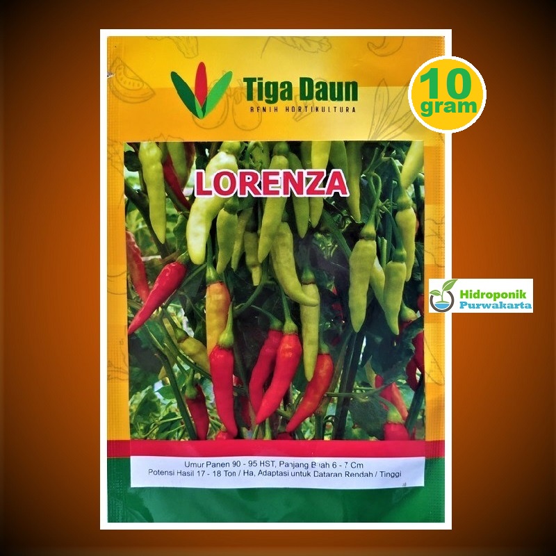 Jual Benih Cabe Cabai Rawit Lorenza Tipe Merunduk Super Pedas Cap Tiga Daun Isi Gram