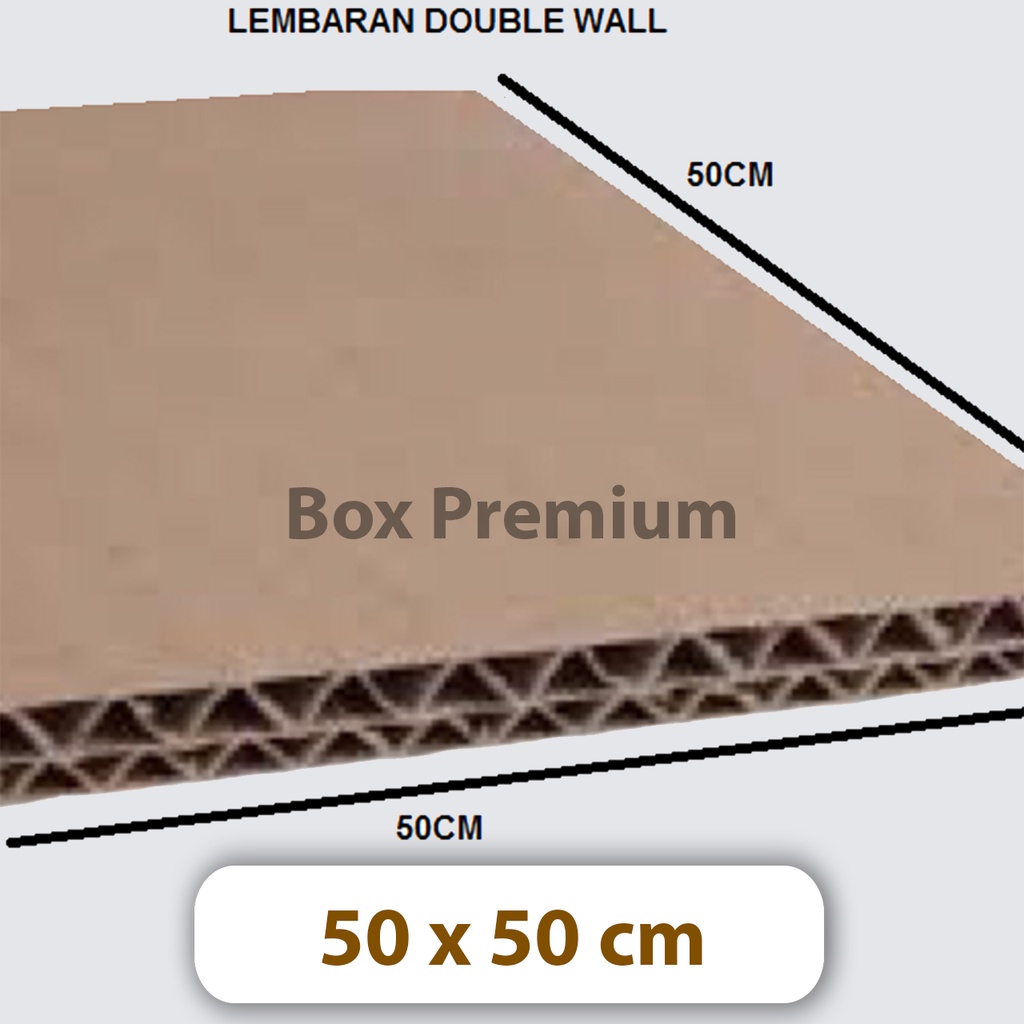 

{ISI 5 pcs} Lembaran Kardus Double Wall uk 50x50 cm Dus Box Packing Kemasan Polos