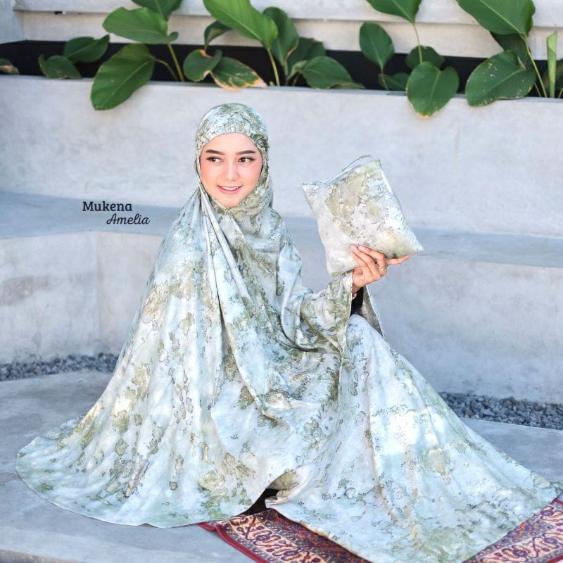 Mukena Parasut Premium / Mukena Traveling Dewasa Jumbo Murah Free Mini Pouch dan Mini Sajadah