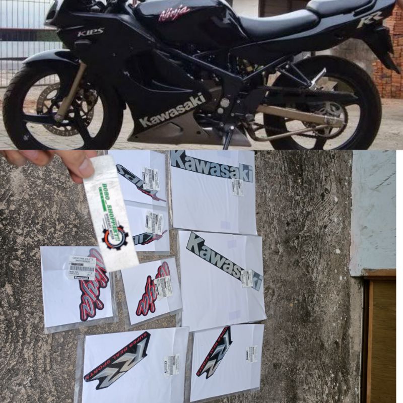 stiker sticker striping set Ninja RR old hitam 2009 original