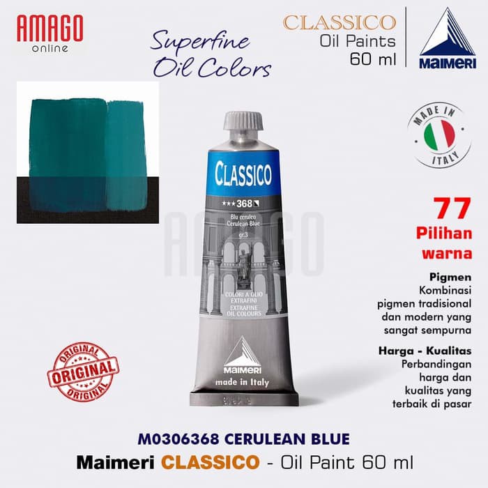 MAIMERI CLASSICO - OIL PAINT - CERULEAN BLUE - 60ML - M0306368