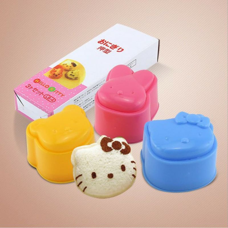 Cetakan Nasi Bento Anak 3in1 Karakter Rice Mold Kids Mini