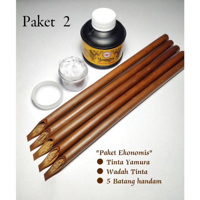 

Paket alat tulis khat/kaligrafi handam + Tinta Yamura