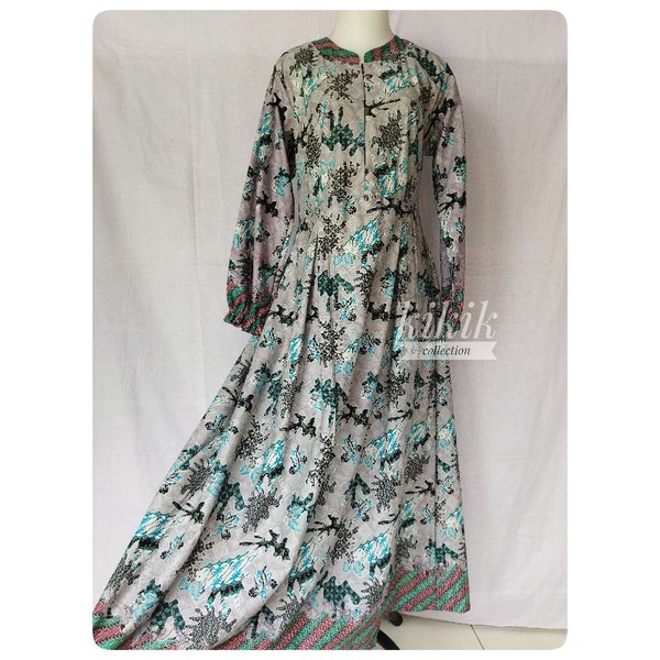 Long Dress Gamis Katun Motif Batik Fashion Pakaian Muslim Wanita Remaja Ibu Menyusui Murah Jumbo For