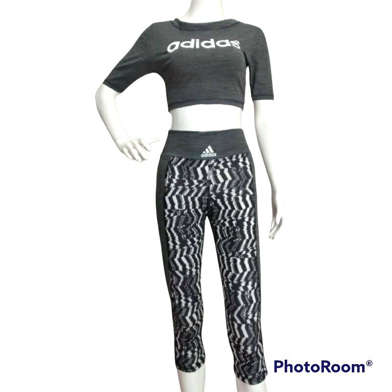 stelan baju sport crop adds legging crop baju senam setelan senam