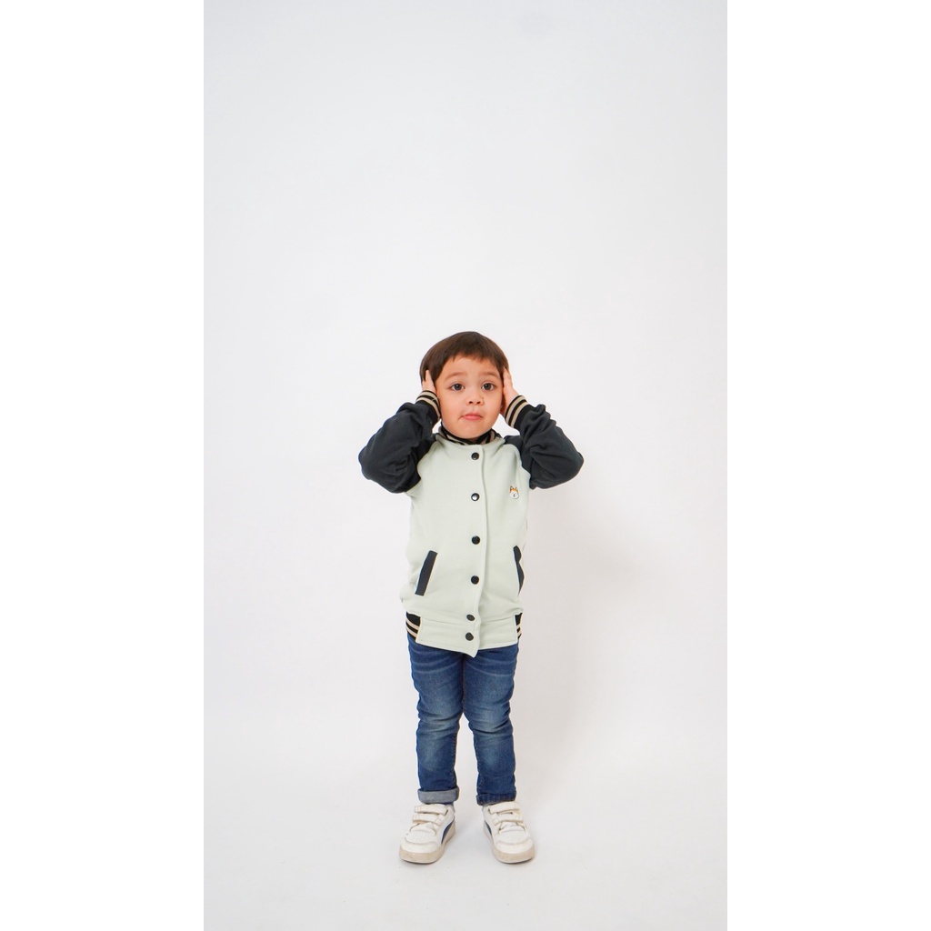 JAKET ANAK BOMBER REGLAN FLEECE ORIGINAL CARVA UNISEX LAKI LAKI PEREMPUAN REALPICT