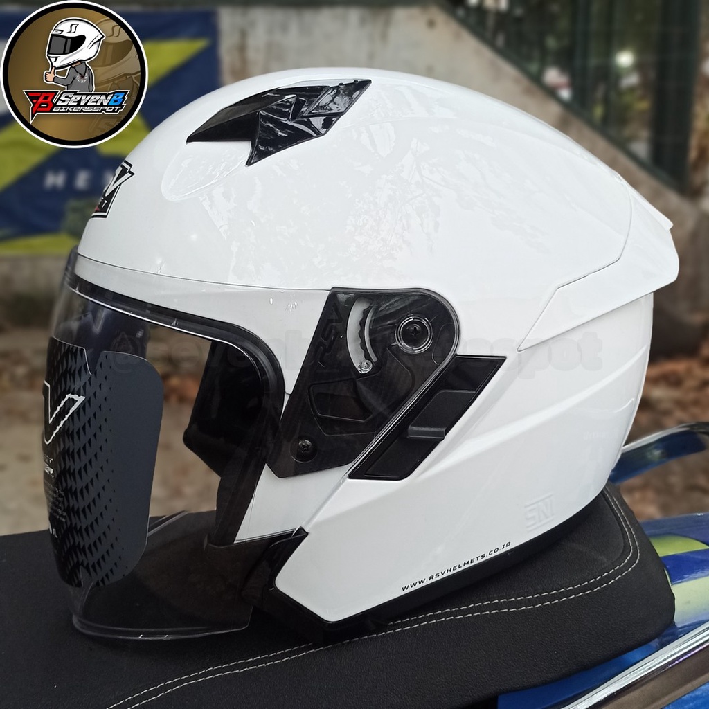 Jual HELM RSV SV300 SOLID PUTIH WHITE GLOSSY DOUBLE VISOR SV 300 ORIGINAL SNI SEVENB Shopee