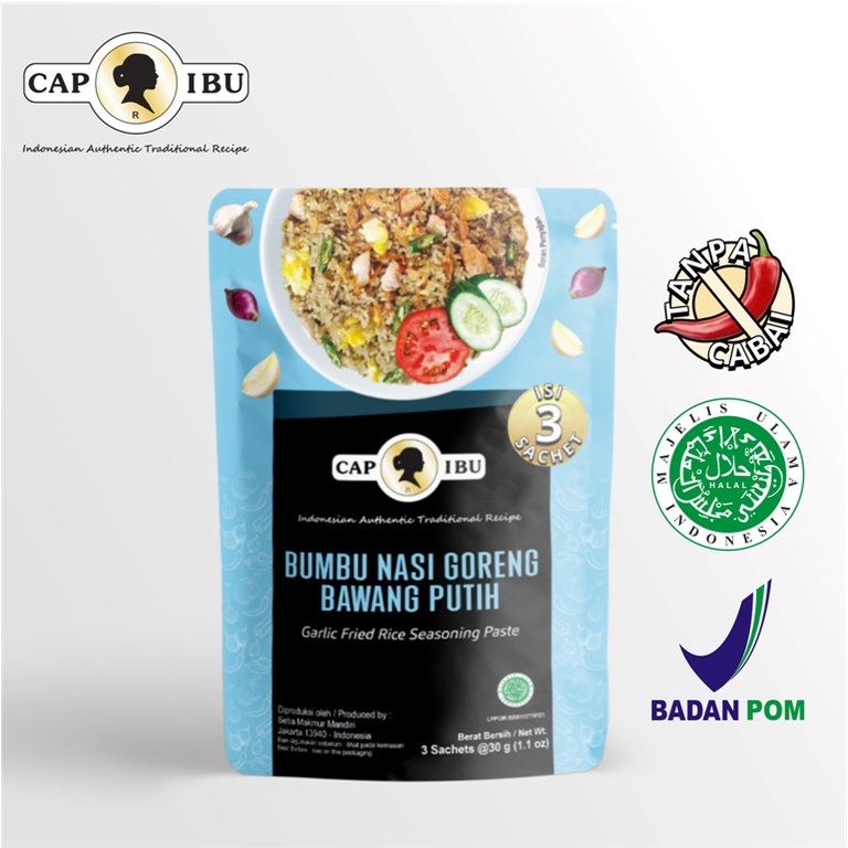 CAP IBU Bumbu Nasi Goreng Bawang Putih Pouch Sachet 40g x 3 pcs