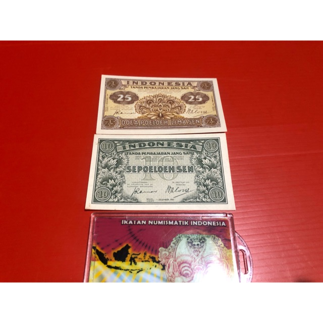 Uang kuno uang mahar thn 1947 Rp10sen n Rp25sen