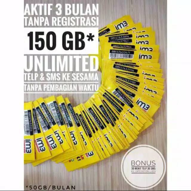 PERDANA INDOSAT 150 GB 3 BULAN (BERGARANSI)