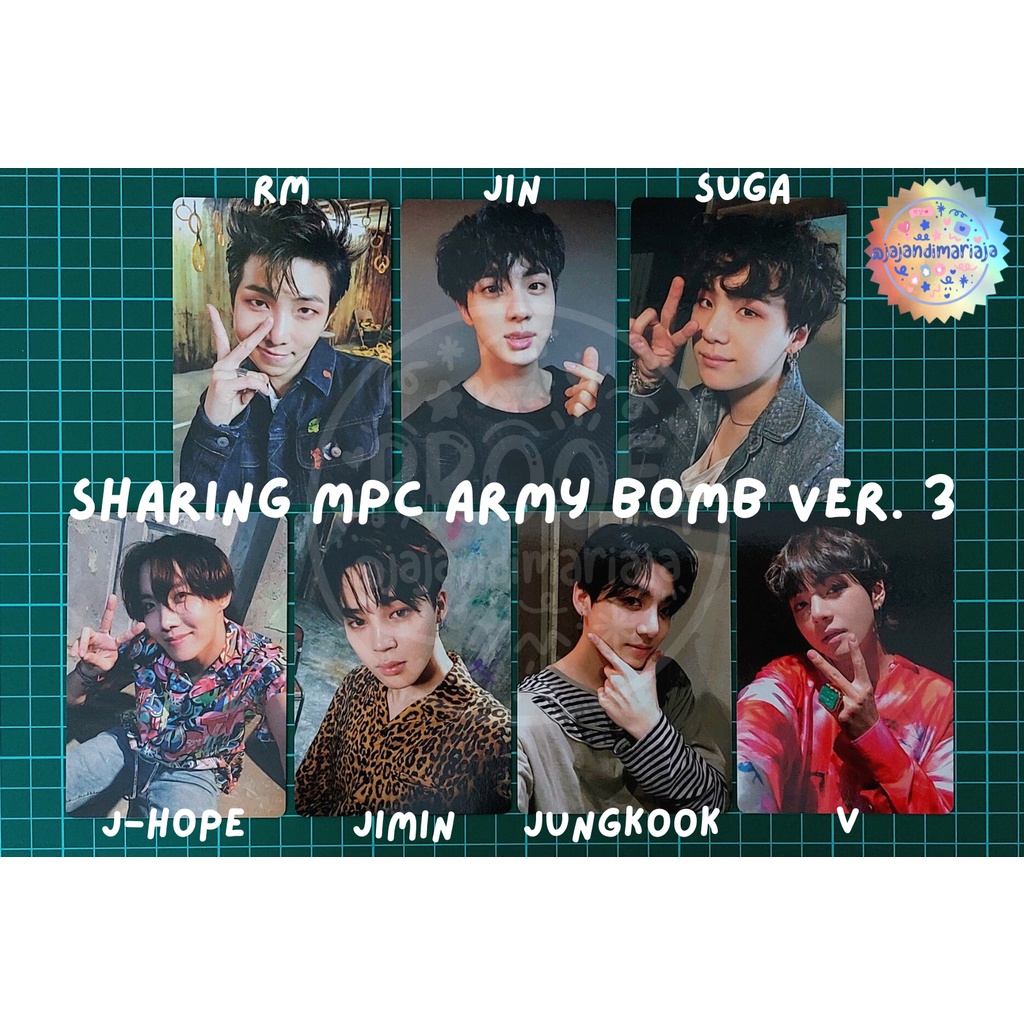 [READY STOCK] SHARING MPC ARMY BOMB VER 3 - RM NAMJOON JIN SEOKJIN SUGA YOONGI J-HOPE HOSEOK JIMIN V