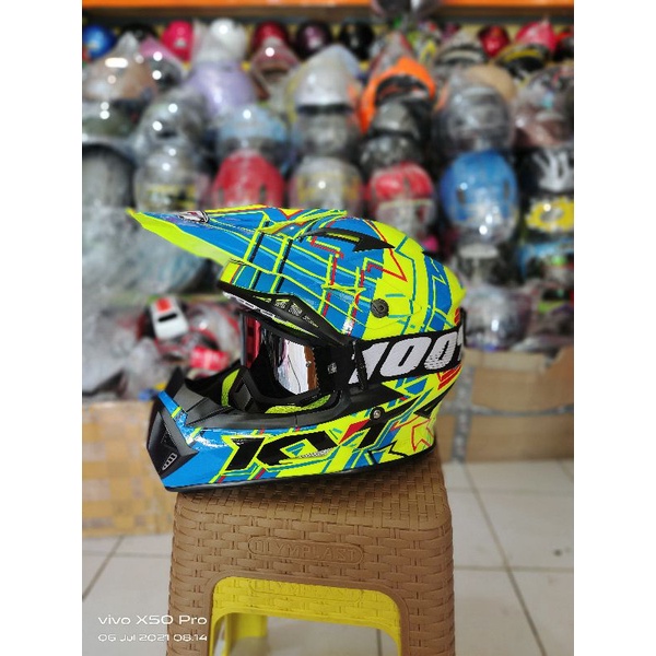 HELM KYT CROSS JUMPSHOT 02 YELOW FLUO/ BLUE ORIGINAL