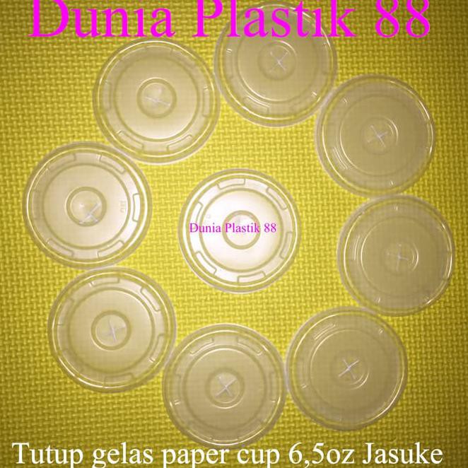 GNWN @50PC TUTUP PLASTIK GELAS KERTAS PAPER CUP 6,5OZ JAGUNG JASUKE POPCORN 43P8