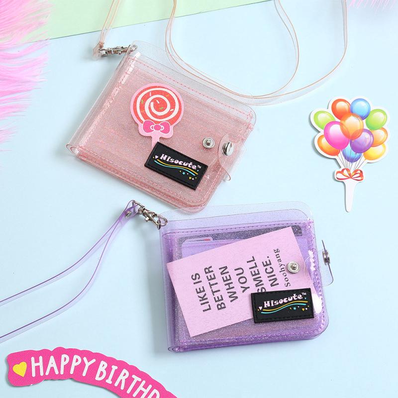  Dompet  Kartu Lipat Bahan Pvc Transparan  Gaya Korea 
